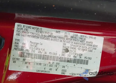 2016 Ford Focus Se from USA, damaged, VIN 1FADP3F22GL207298